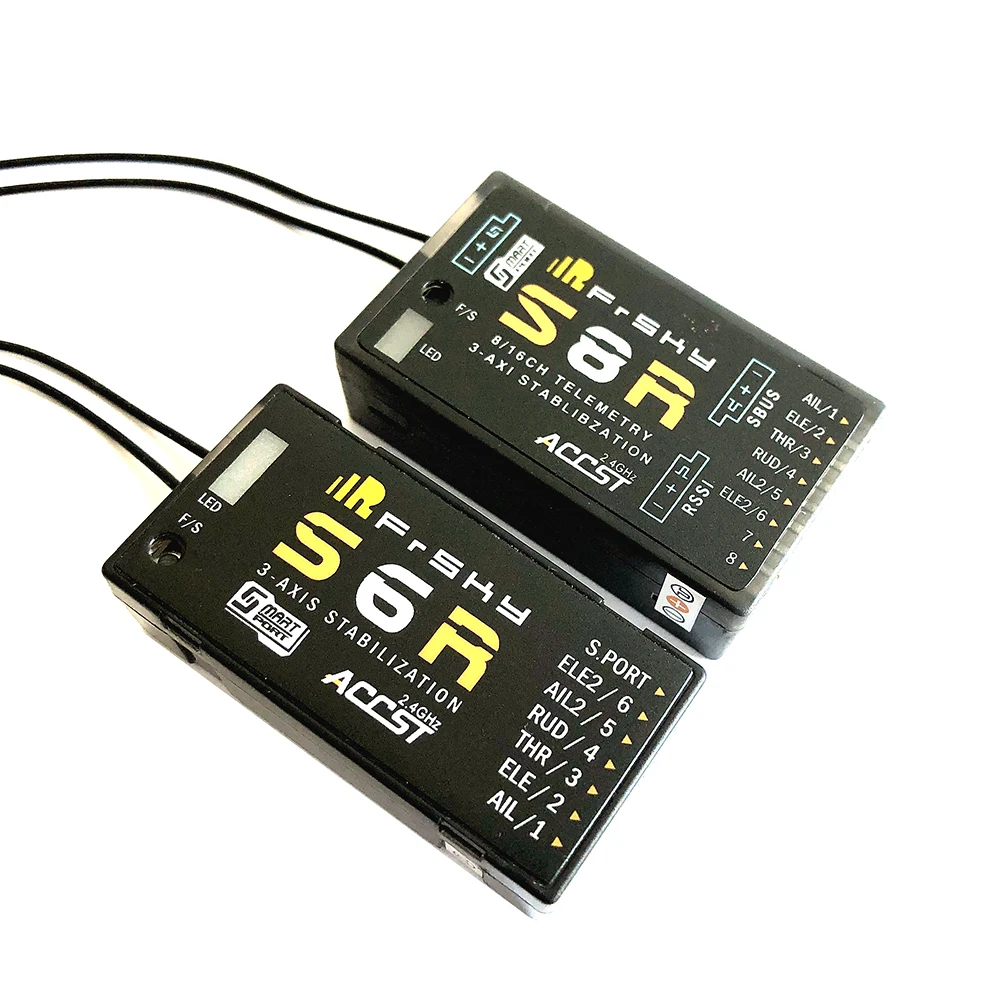 Frsky STK S6R 6ch/S8R 8ch 2 4G 6CH приемник accst с 3-осевая стабилизация и умный Порты разъёмы