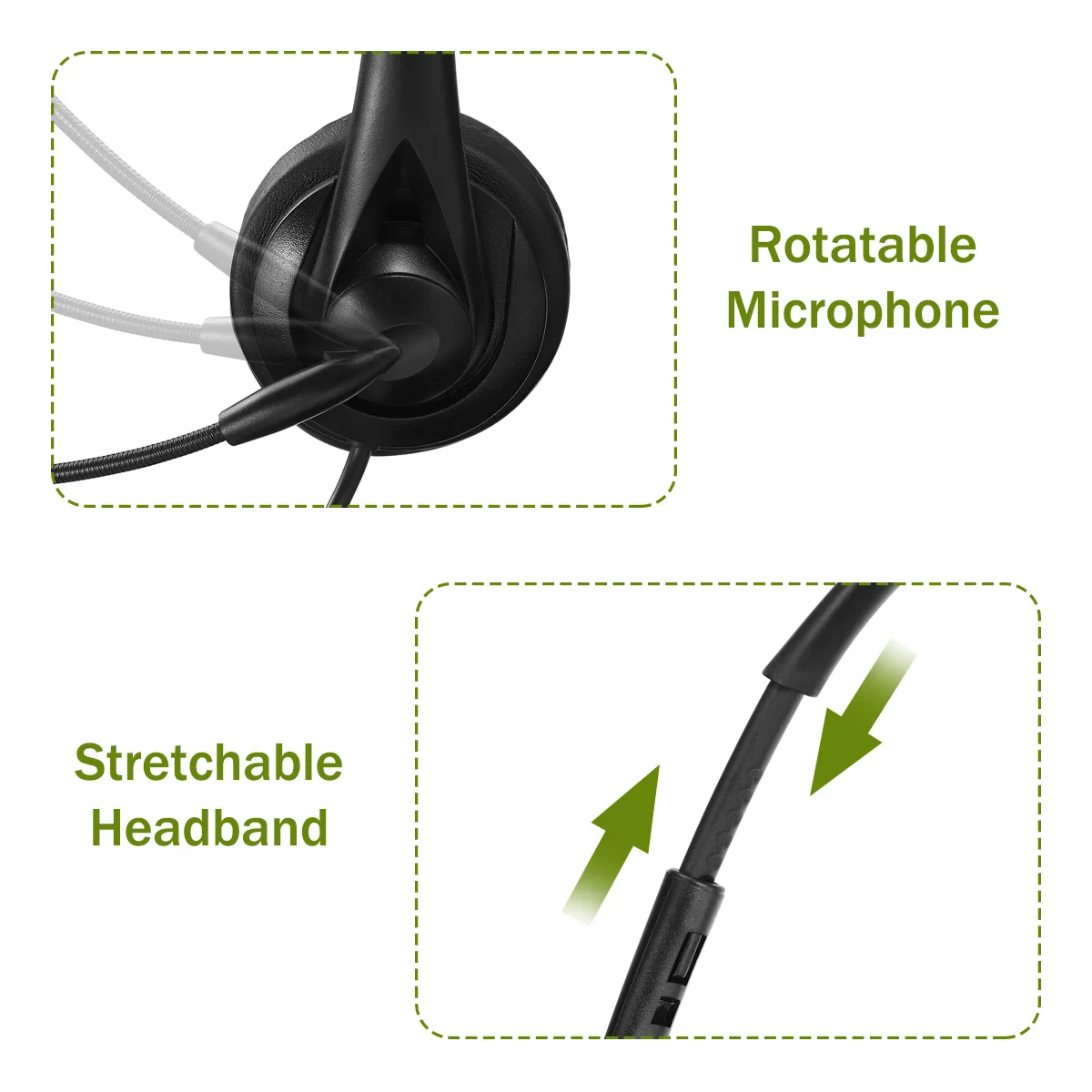 Over Head Headphone Computer Heaset USB Wired Stereo Monitor Music Customer Service Heaset With Microphone