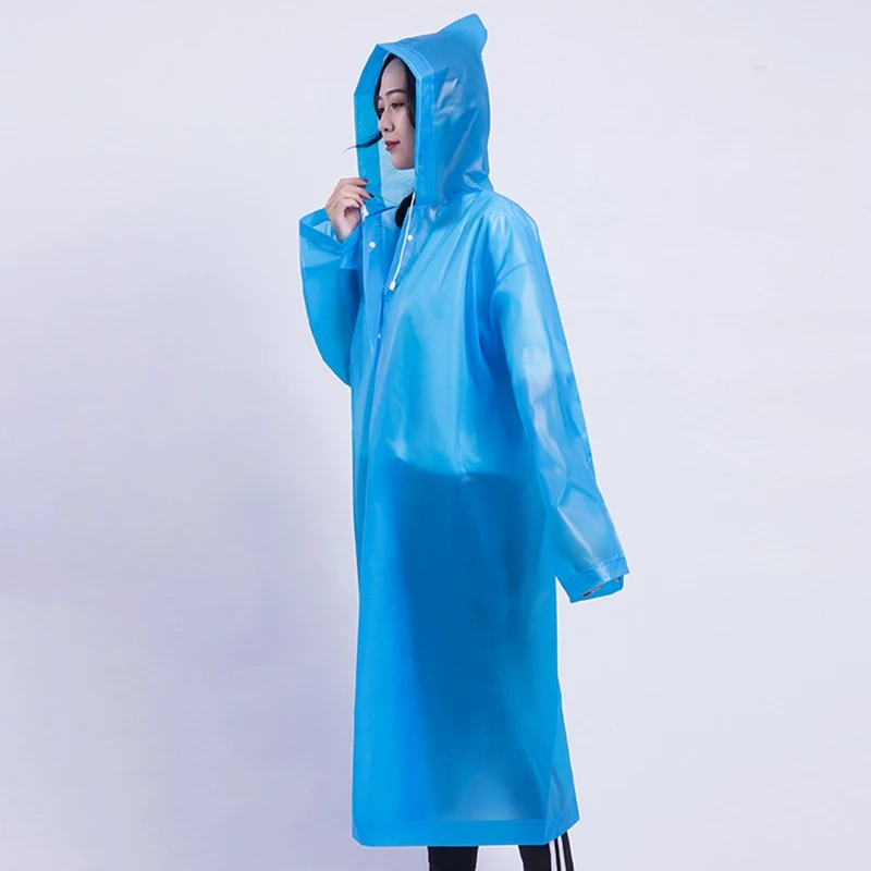 Fashion Adult EVA Women Raincoat Thickened Waterproof Rain Coat Tourism Outdoor Hiking Poncho Raincoat Motorcycle Rain Suit