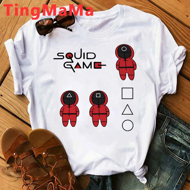 Korean TV Squid Game T Shirt Men Kawaii Cartoon Summer Tops 456 Graphic Tees Unisex Harajuku Fashion Korean Style T-shirt Male 69268