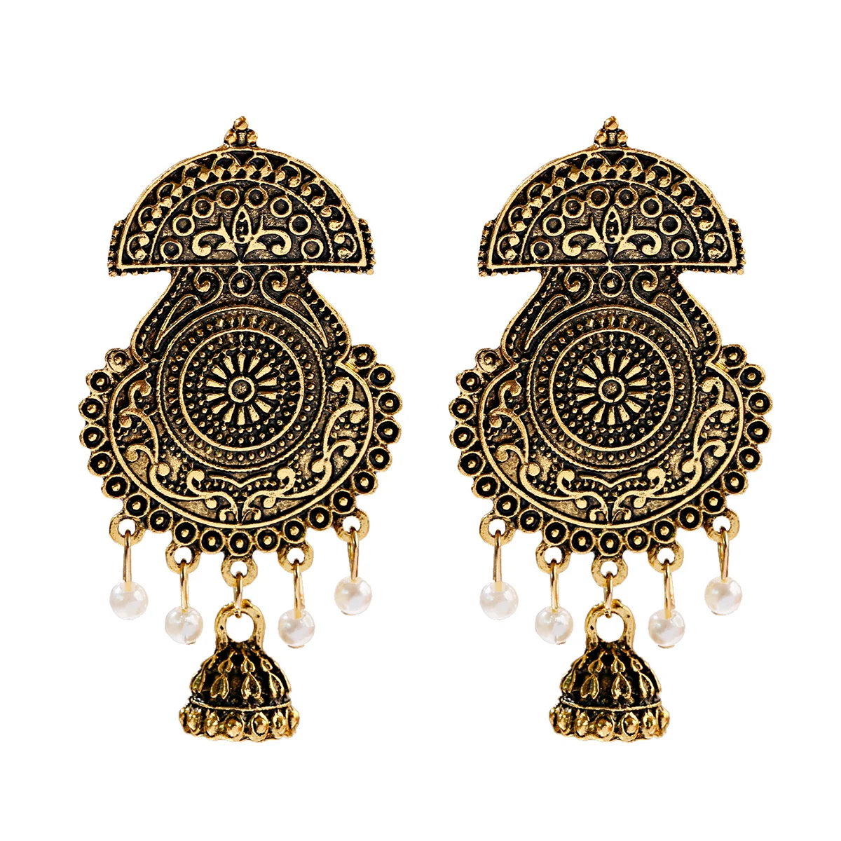 Женские богемные серьги Jhumka с кисточками и бусинами из цыганских индийских бусин