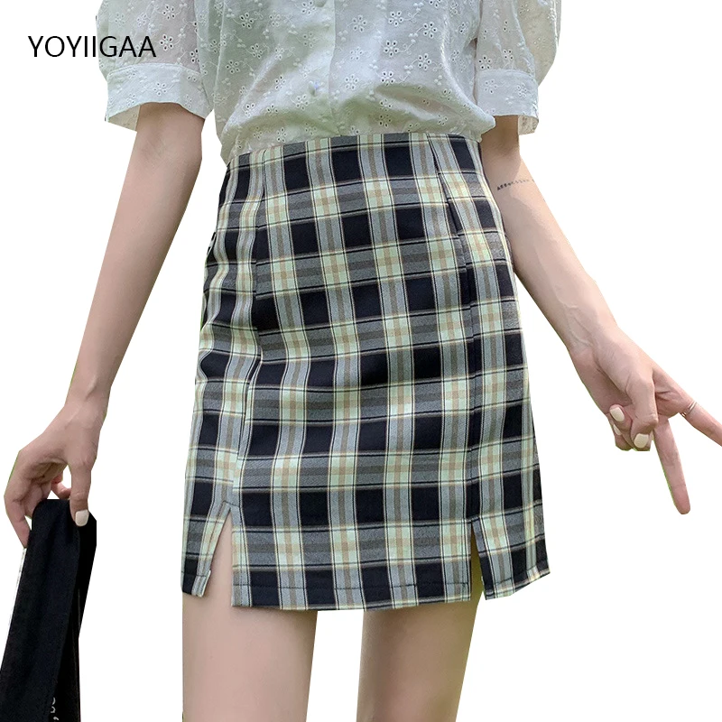 

Streetwear Women Skirts Summer High Waist A-Line Lady Plaid Skirt Fashion Sexy Female Mini Skirts Sweet Chic Girls Short Skirt