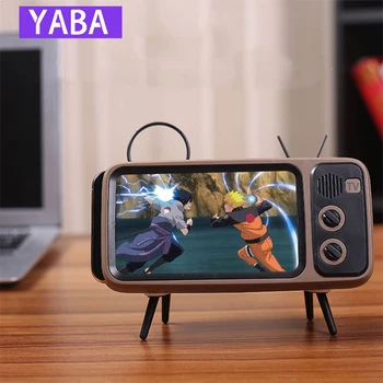 

YABA Portable Retro BT Bluetooth Speaker Music TV Design with Mobile Phone Holder,Mini Speaker Stereo Outdoor Sound