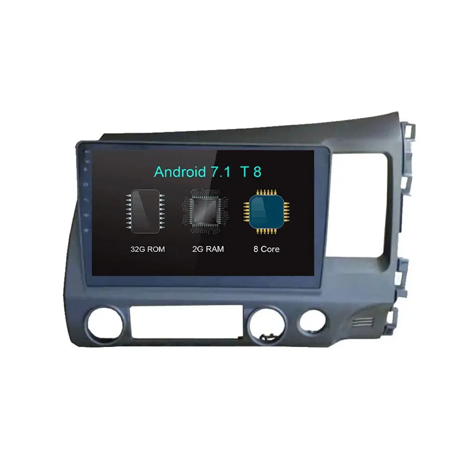 Автомобильный мультимедийный плеер Android 7,1 для Honda Civic Dvd Bluetooth Автомагнитола 8 ядерный Автомагнитола parktronic 2 навигация DIN gps