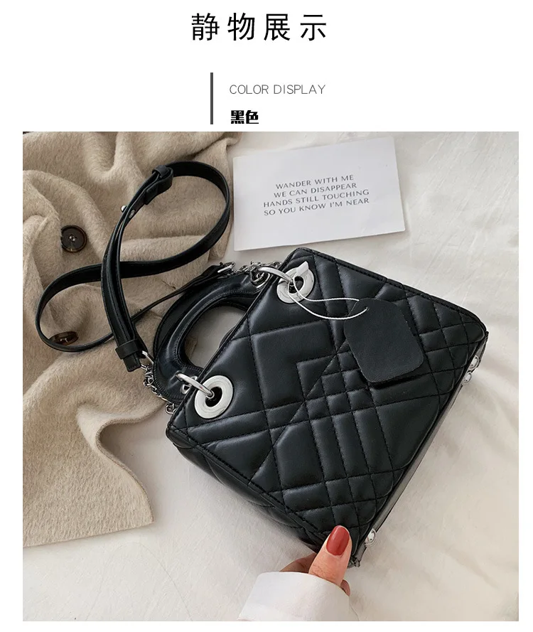 Женская сумка новая известная роскошная дизайнерская сумка-мессенджер сумка через плечо маленькая сумка квадратная сумка - Цвет: Черный