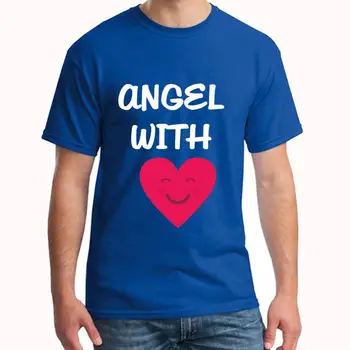 

Personalized angel with heart tee t shirts men and women s-5xl popular slogan