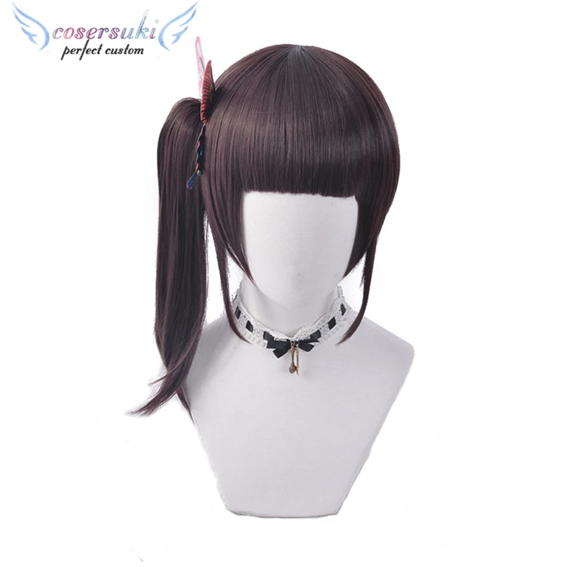 wig Истребитель демона: Kimetsu no Yaiba Tsuyuri Kanao; карнавальный костюм; Рождественский костюм на Хэллоуин - Цвет: wig
