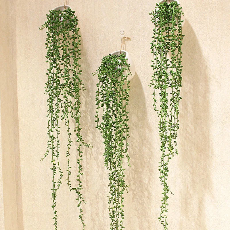 1PCS Simulation Plant Fake Flowers/Green Plants Potted Wall Hanging Decoration Plastic Succulent Beads Lover Tears | Дом и сад