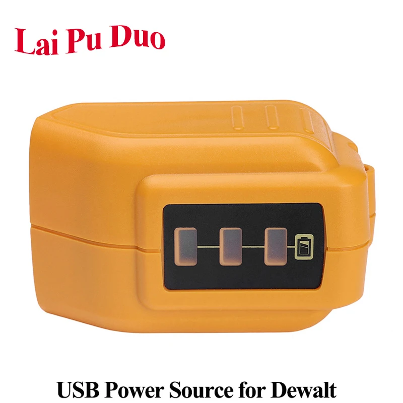 Source dalimentation USB DCB090 pour DEWALT 14.4 V 18 V USB Power Source 20 V Max Li-ion Batterie Adaptateur de Charge pour Téléphone Portable Haut-Parleur Alimentation LaiPuDuo