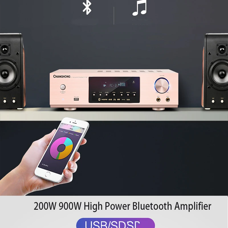 Усилитель Bluetooth KYYSLB домашний усилитель 900 Вт 220 В HD высокой мощности 5 1 Hi Fi цифровой