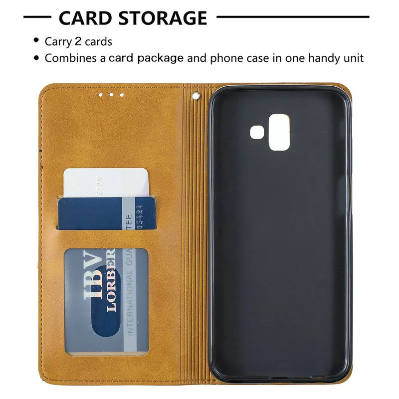 Роскошный кожаный кошелек для Coque samsung J6Plus Чехол samsung J6 Plus чехол флип для samsung Galaxy J4 Plus чехол J 4 J4+ J6