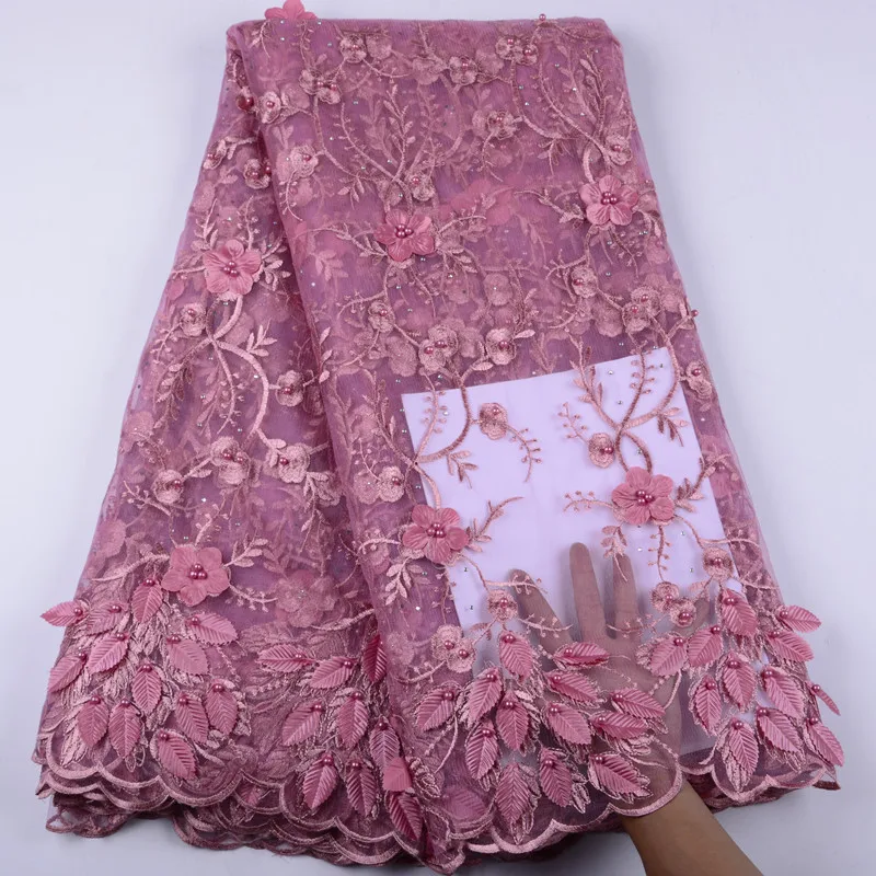 Фиолетовая ткань с вышивкой Цветочный Тюль платье ткань Женская 3D цветок кружевная расшитая ткань чистая кружевная ткань синий цвет s1428
