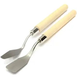 

Wood Handle Painting Spatula Metal Palette Knife Scraper Oil Texture Painting Art Crafts Tool Painting supplies flat/sharp