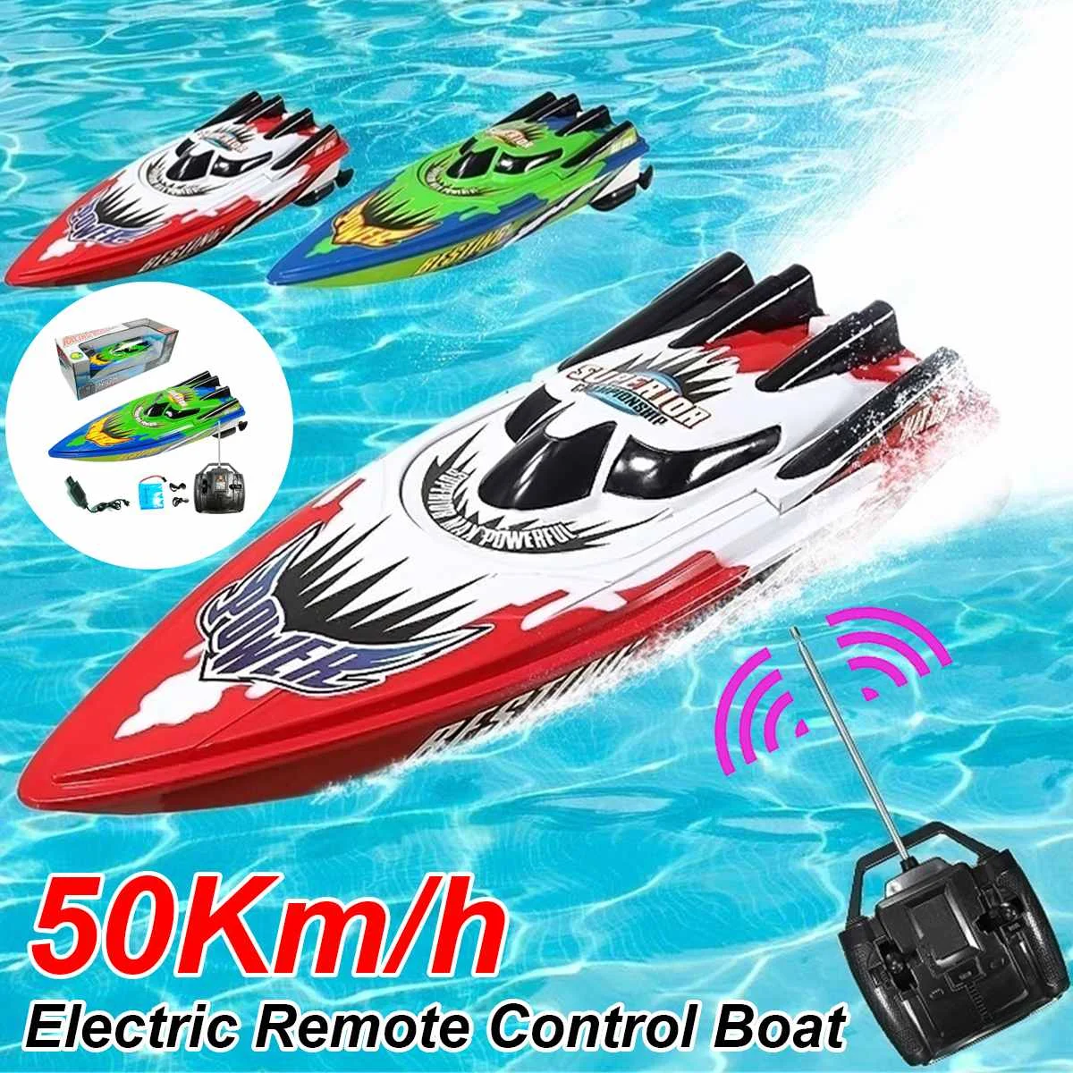 Controle remoto lancha elétrica rc barco de alta velocidade rádio corrida navio recarregável steerable barcos adultos rc brinquedo|Barcos RC| -