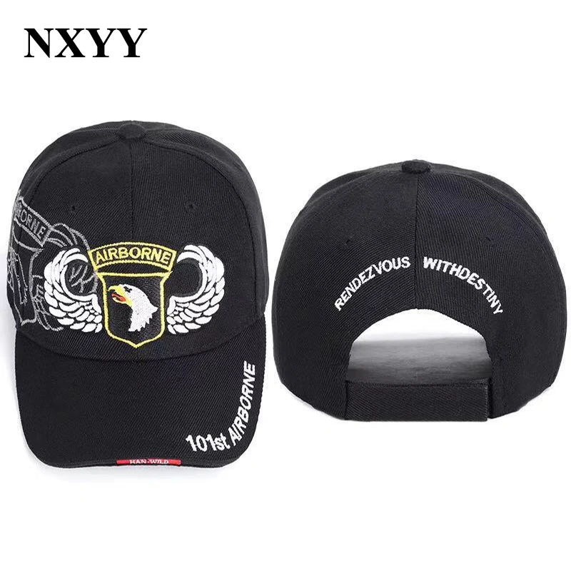 

NXYY U.S. Army 101st Airborne Division Hats Caps Screaming Eagles Air Force Tactical Operator Hat Men Embroidery Black Casquette