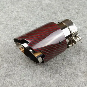 

Red Carbon Single noble Style carbon nozzles Exhaust Muffler Tips For Akrapovic Carbon Car Model Tuning Exhaust Systerm