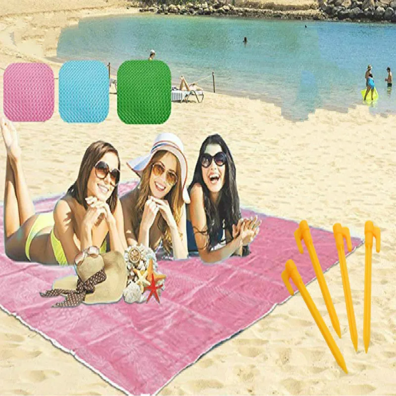 Пляжный коврик, пляжный крючок и петля, быстрый безпесочный коврик с фиксированным ногтем, коврик для пикника, кемпинга, уличного одеяла