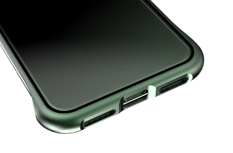 Ультра тонкий противоударный чехол для телефона для Apple iPhone 11/Pro/Max Роскошный Алюминиевый металлический и устойчивый к царапинам 9H чехол из закаленного стекла