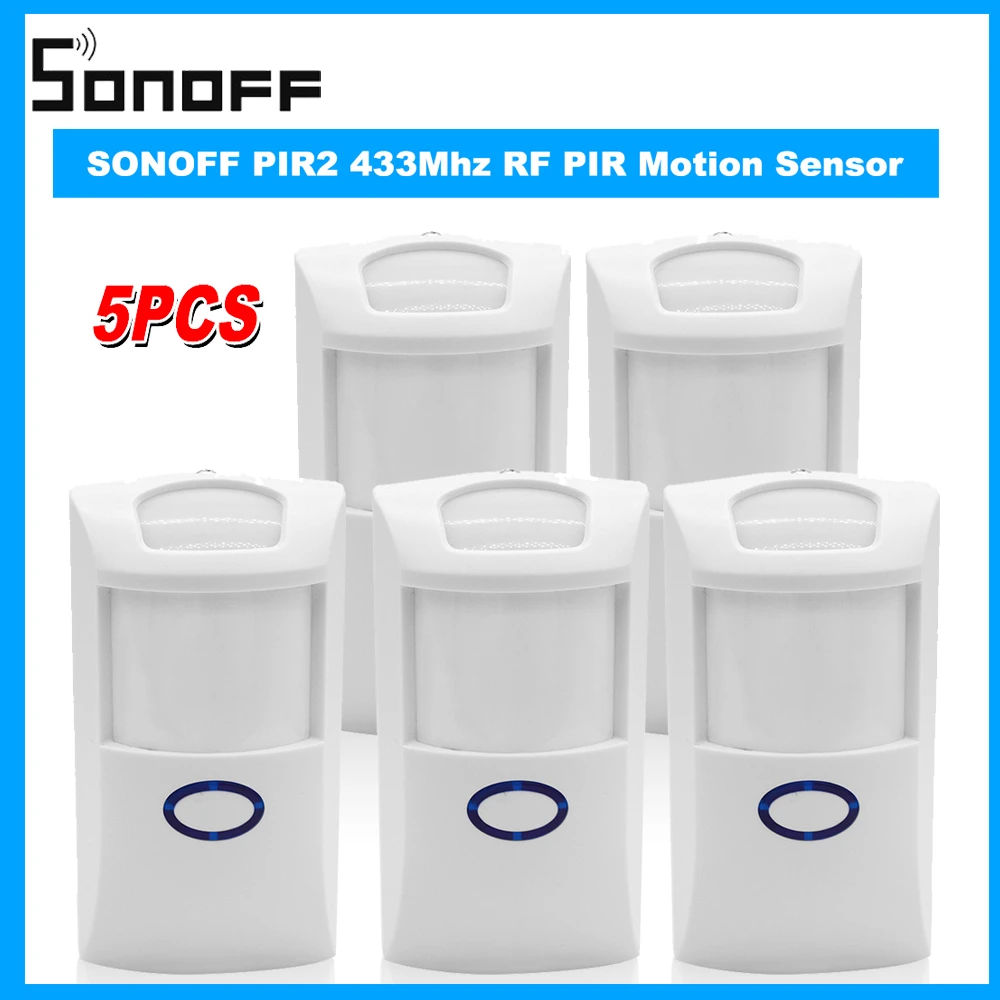 Sonoff PIR Motion Sensor Wireless Dual Infrared Detector 433Mhz RF Home Security Alarm System for Alexa /& Google Home