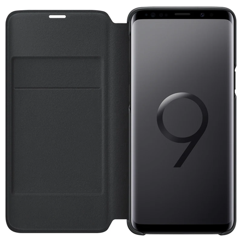 Оригинальный кожаный флип чехол для SAMSUNG с led подсветкой Etui Samsung Galaxy S9 G9600 + Plus S9Plus