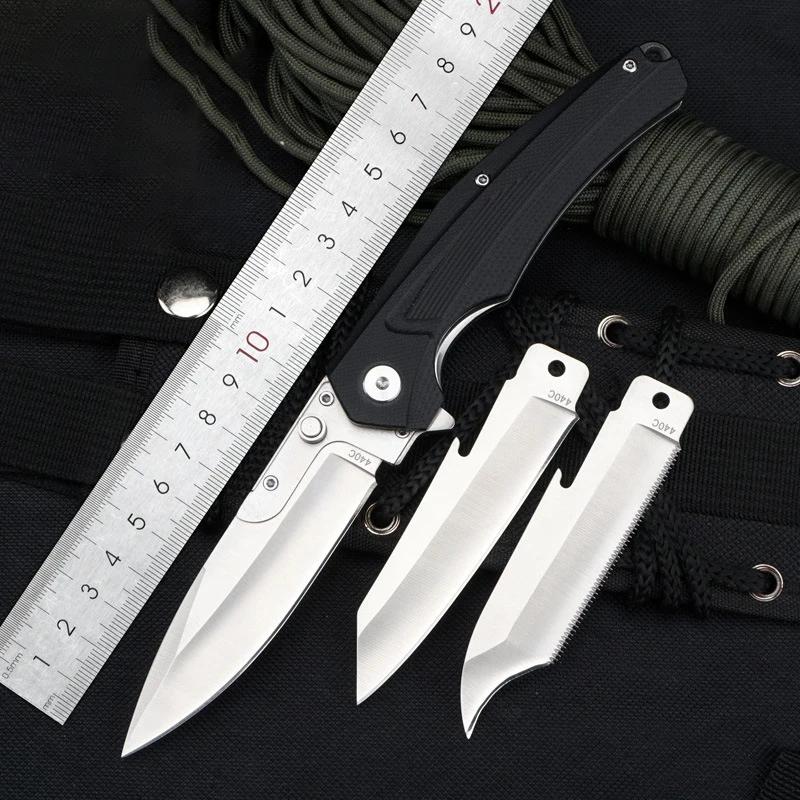 

The New Folding Knife G10 Handle Multi-function Knife With Replaceable Blade Outdoor Hardware Survival Gadget