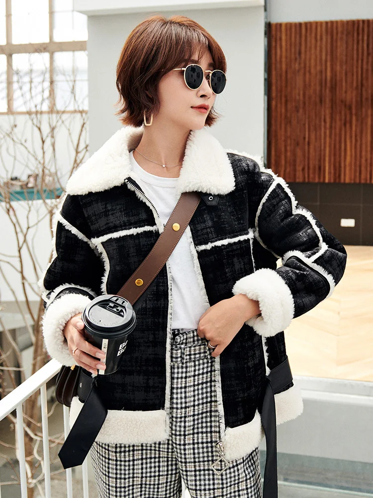 

Fur Real Coat Female Lamb Fur Korean Jackets Winter Jacket Women 100% Wool Coat Leather Jacket Chaqueta Mujer MY3983