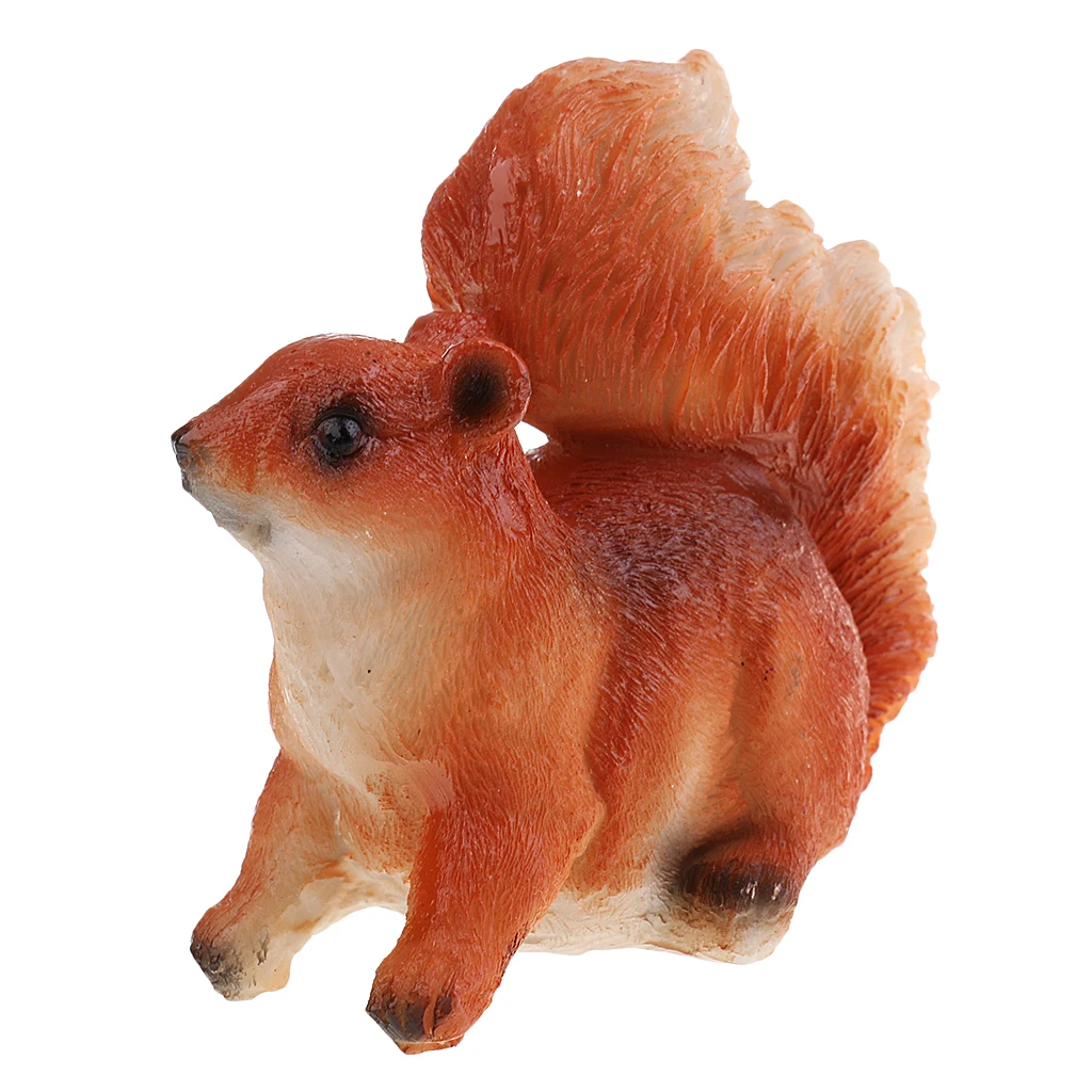 Brown Squirrel Sculpture Statue Lawn Home Office Table Decor Indoor Outdoor