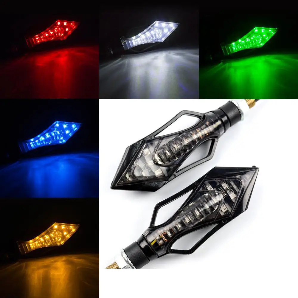 

Universal Blue Red Motorcycle Turn Signals Light Relay Flowing Water Flashing Light 12led Blinker Bendable Tail Signal Lamp