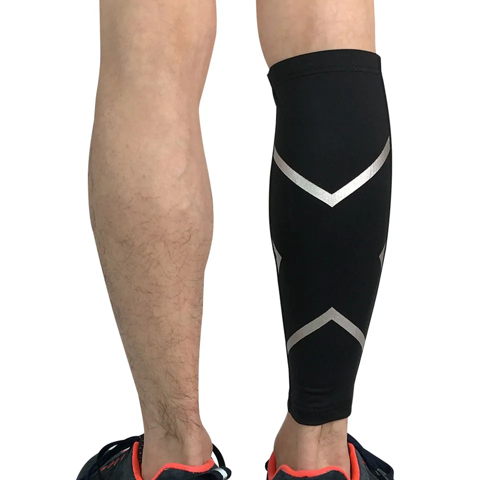 1 пара голени компрессионный рукав, помогает голени Щитки рукава, ноги рукава для бега Баскетбол, безножные Компрессионные носки