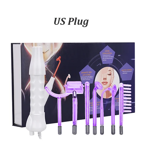 7 ב 1 גבוהה אלקטרו תדירות שרביט זכוכית צינור מכונת ספוט אקנה Remover יופי כלי פנים ניקוי עור הידוק מכשיר