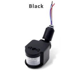 Outdoor Automatic PIR Motion Sensor Light Switch with Timer - Wall - Mounted Infrared Movement Detector - DC 12V (Black)