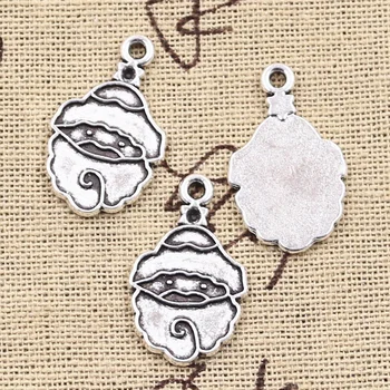 

20pcs Charms Christmas Santa Claus 24x15mm Antique Silver Color Pendants DIYCrafts Making Findings Handmade Tibetan Jewelry
