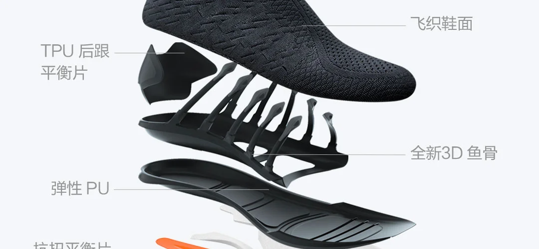 Xiaomi Sneaker 3 беговая Обувь Uni-moulding 2,0 Free Force Techinique Fishbone Lock system эластичный вязанный вамп амортизирующий