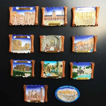 

Fridge Magnets Syria Tourism Souvenirs 3D Resin Hand Painted Magnetic Refrigerator Stickers Middle East Craft Decor Gift Ideas