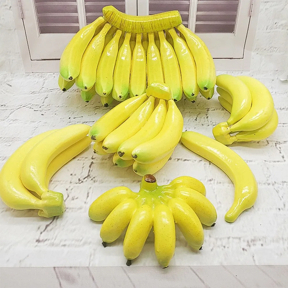 Lifelike Imitation Banana Fruits Food Simulation Bunches Great For Kitchen Dining Display Party Decoration