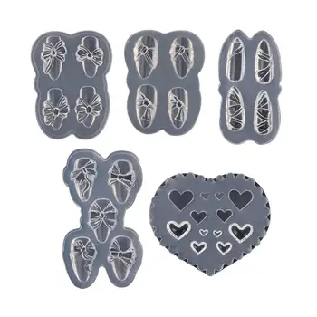 

5Pcs Nail Mold Silicone Molds Manicure Molds Nail Art Accessory for Home Girls Salon Women