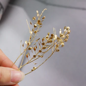 

Gold and Silver Fan Leaf Dried Flower Decorations and Ornaments Preserved Fresh Flower DIY Material Package