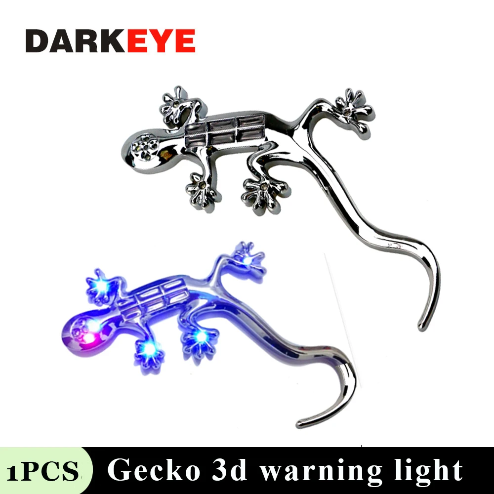 DARKEYE 1pcs Universal The Solar Gecko King Warning Light High Bright LED Lamp Car Sticker 3D Stickers DJ | Автомобили и