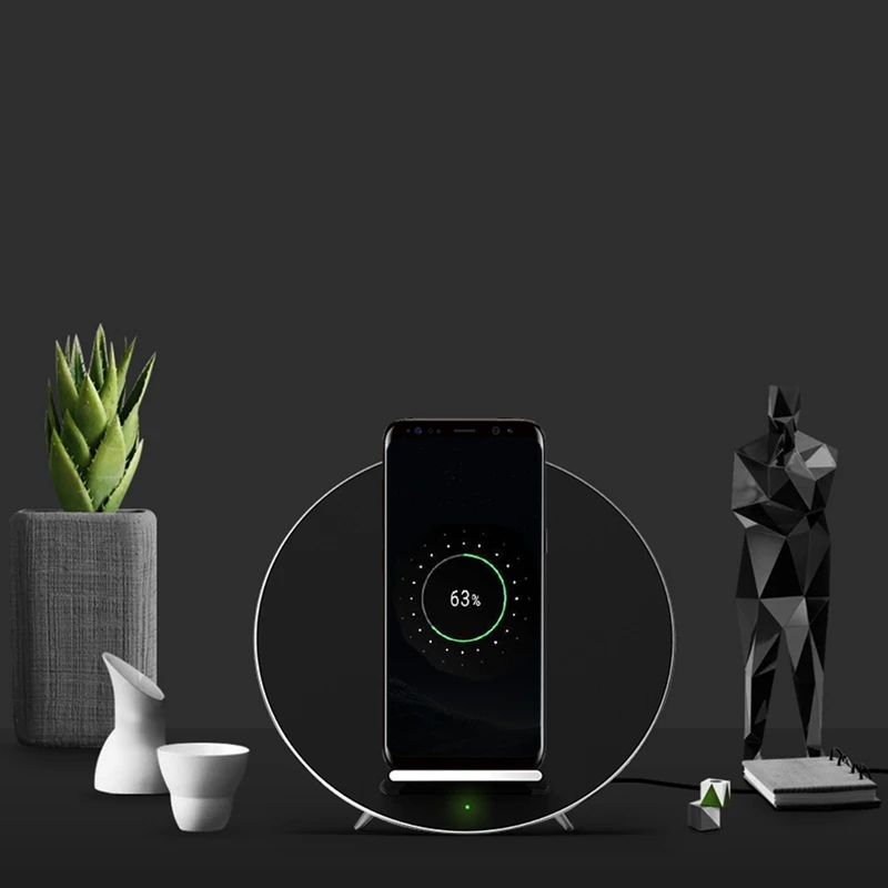 Беспроводное зарядное устройство Qi металлическая колонка с Bluetooth стереозвук