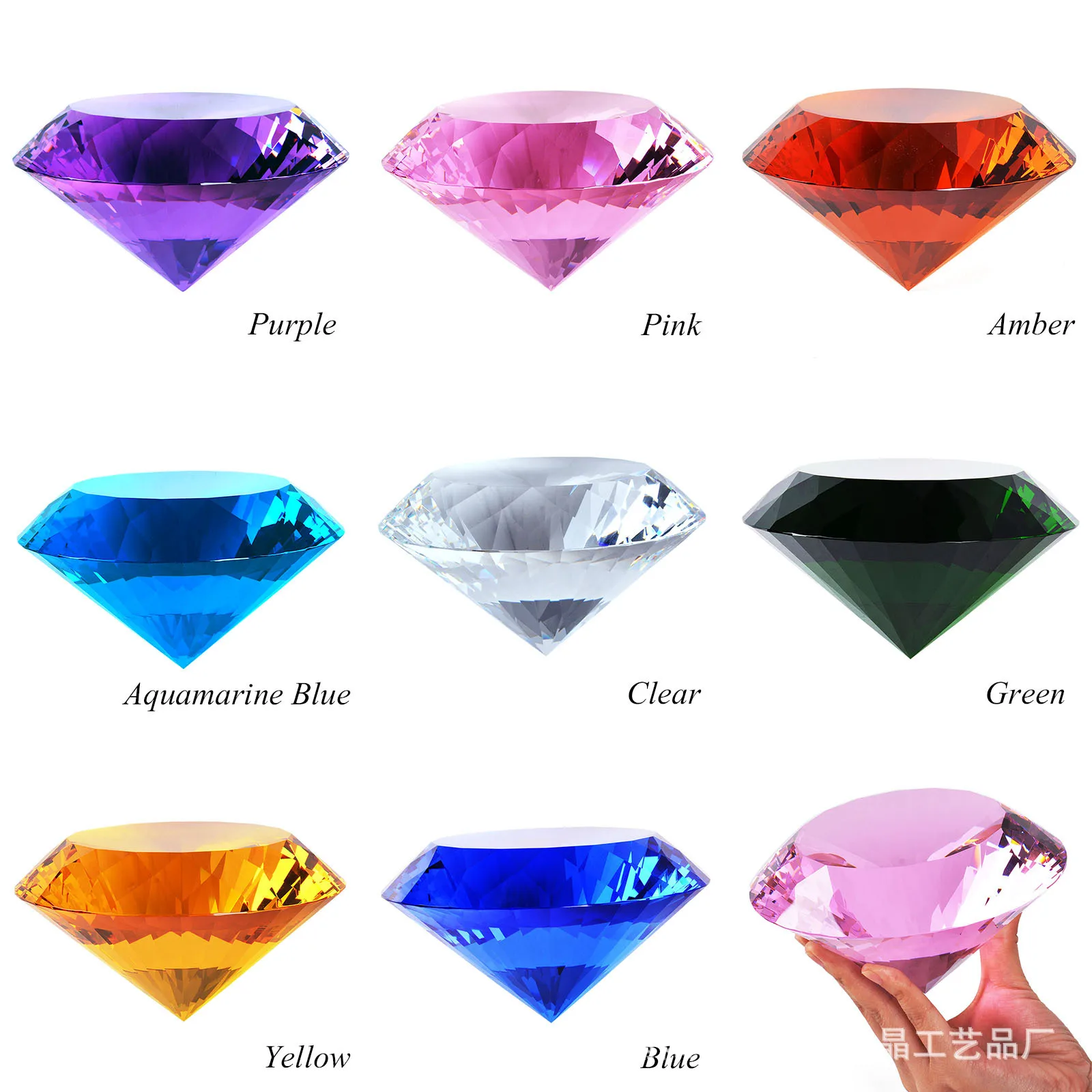 

Crystal Diamond ji mo Multi-Faceted Place of Origin Supply of Goods Home Crafts Ornament Wholesale Marriage Souvenir 150 Size