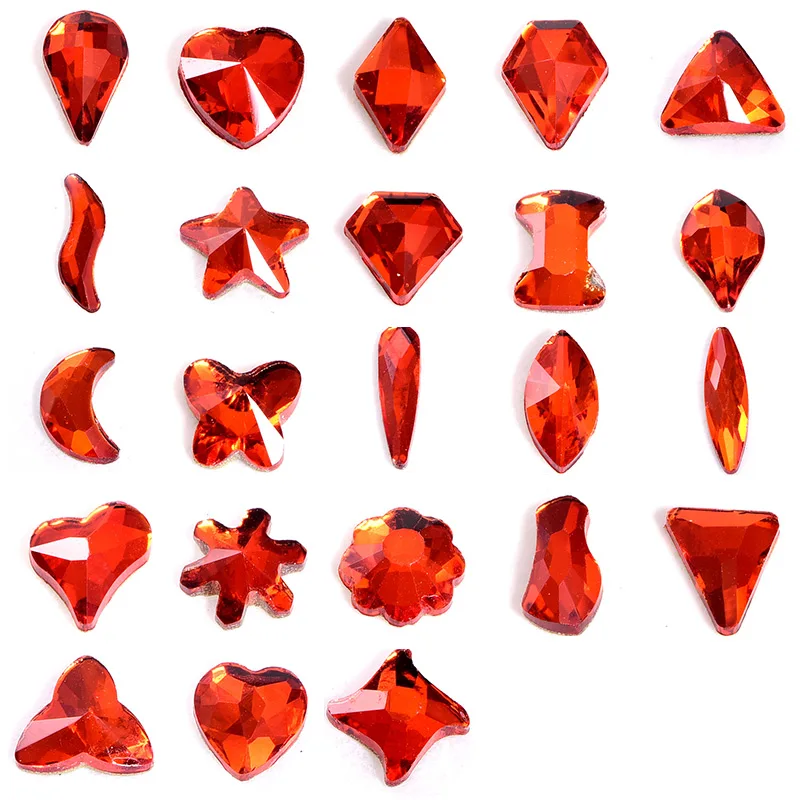 20pcs K9 Quality Orange Nail Art Rhinestones Flatback Glue On Crystal Strass Glittering Rhinestones for Nail Decoration H1026 3