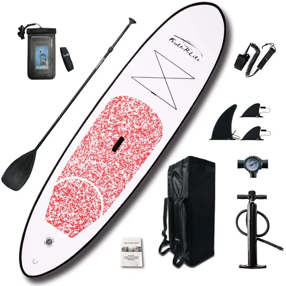 

New Inflatable 10'×30"×6" Ultra-Light SUP for All Skill Levels Included with Paddle Board Adj Pump Backpack Leash Waterproof Bag