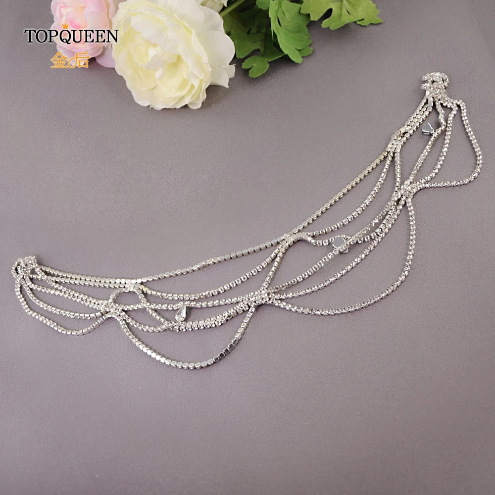 Женская накидка с серебряными кристаллами TOPQUEEN G01 свадебные аксессуары для