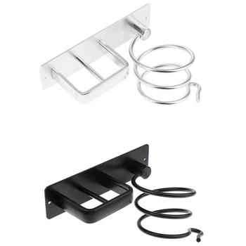 

Aluminum Wall Mounted Hair Dryer Rack Organizer Hair Dryer Straightener Holder Set Bathroom Shelf for Washroom Supplies