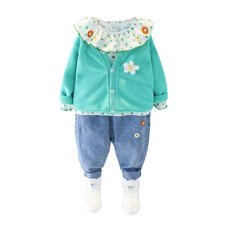 

Spring Autumn New Baby Girl Clothes Suit Children Jacket T Shirt Pants 3Pcs/sets Toddler Fashion Clothing Kids Infant Tracksuits