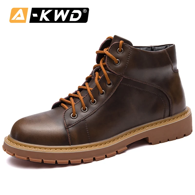 Brown Черные мужские кроссовки, новая роскошная Брендовая обувь Mocasines De Hombre, обувь для мужчин, мужская обувь из натуральной кожи, осенние мужские ботильоны - Цвет: Brown