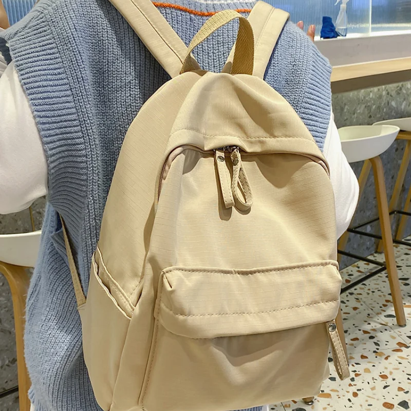 

schoolbag junior high school girl pure color simple Korean Harajuku Ulzzang backpack college student backpack small