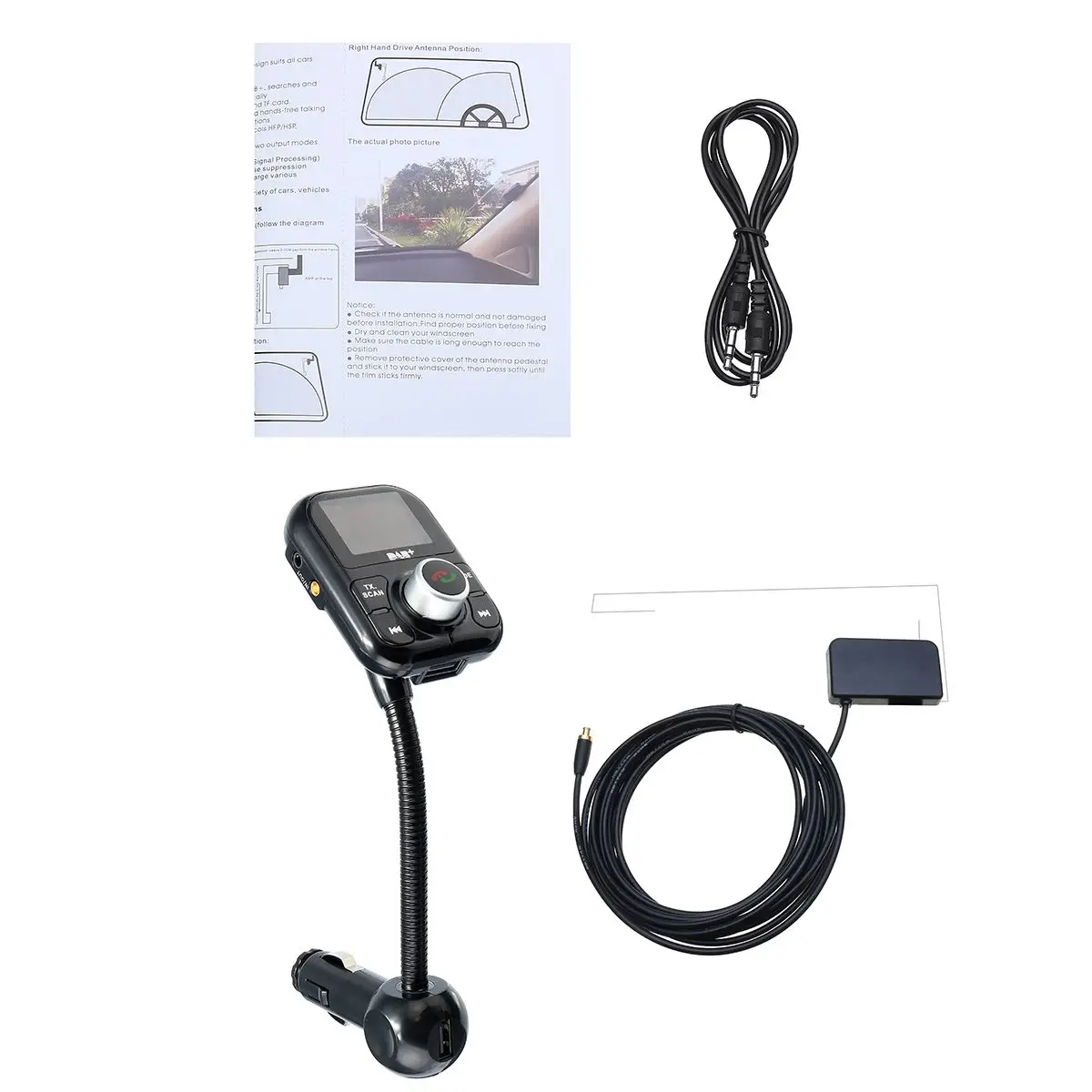 Hands free автомобильный DAB+ комплект bluetooth цифровое радио с двойным usb-адаптером приемник тюнер антенна ЧМ-передатчика зарядки портов