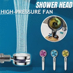 360 Rotated High Pressure Rainfall Shower Head Powerful Propeller Turbo Boost Spray Water Saving Bathroom faucet Accessories