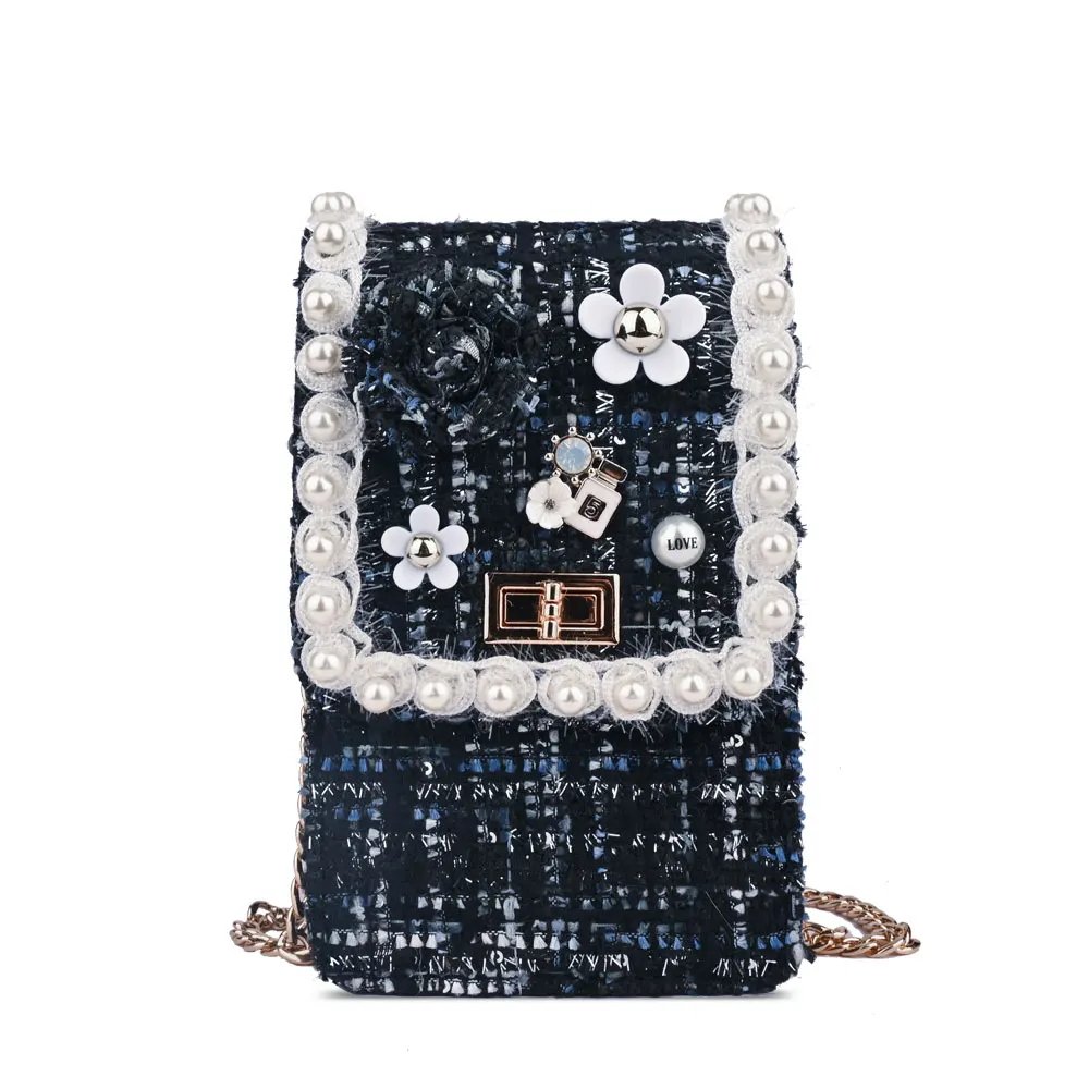 BlackBlue RARE CREATIVE New Cell Phone Shoulder Bags Lovely Winter Coin Purse Universal Phone Bags Children Purse For Little Things HM6033 - Цвет: BlackBlue